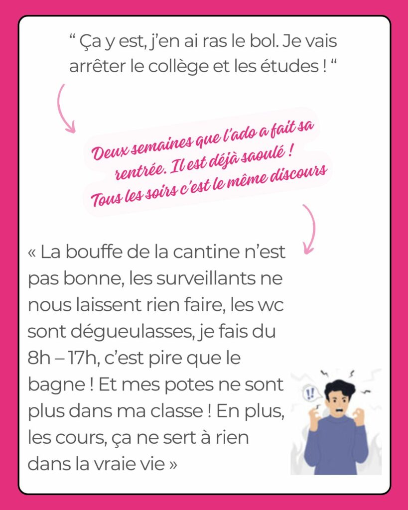 Parent discutant avec son adolescent pour l’aider à retrouver motivation et confiance