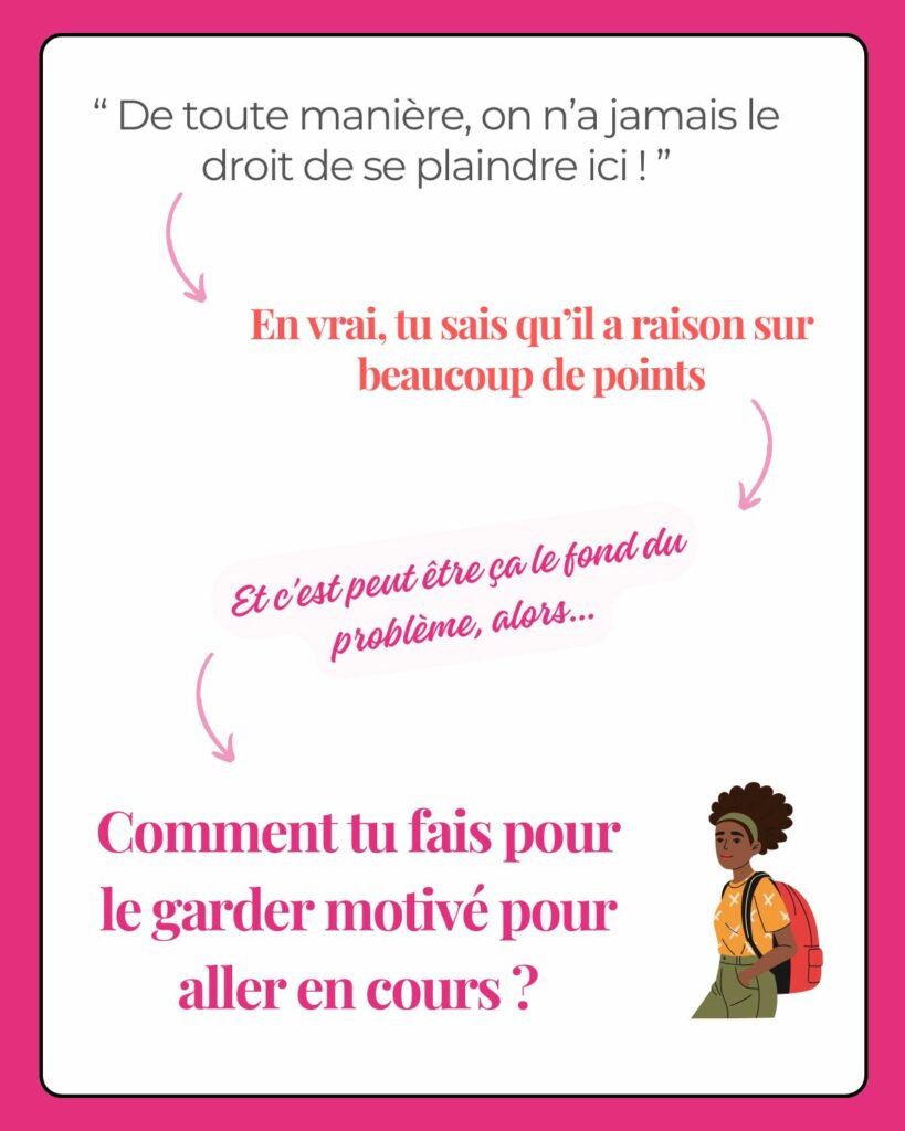 Parent discutant avec son adolescent pour l’aider à retrouver motivation et confiance