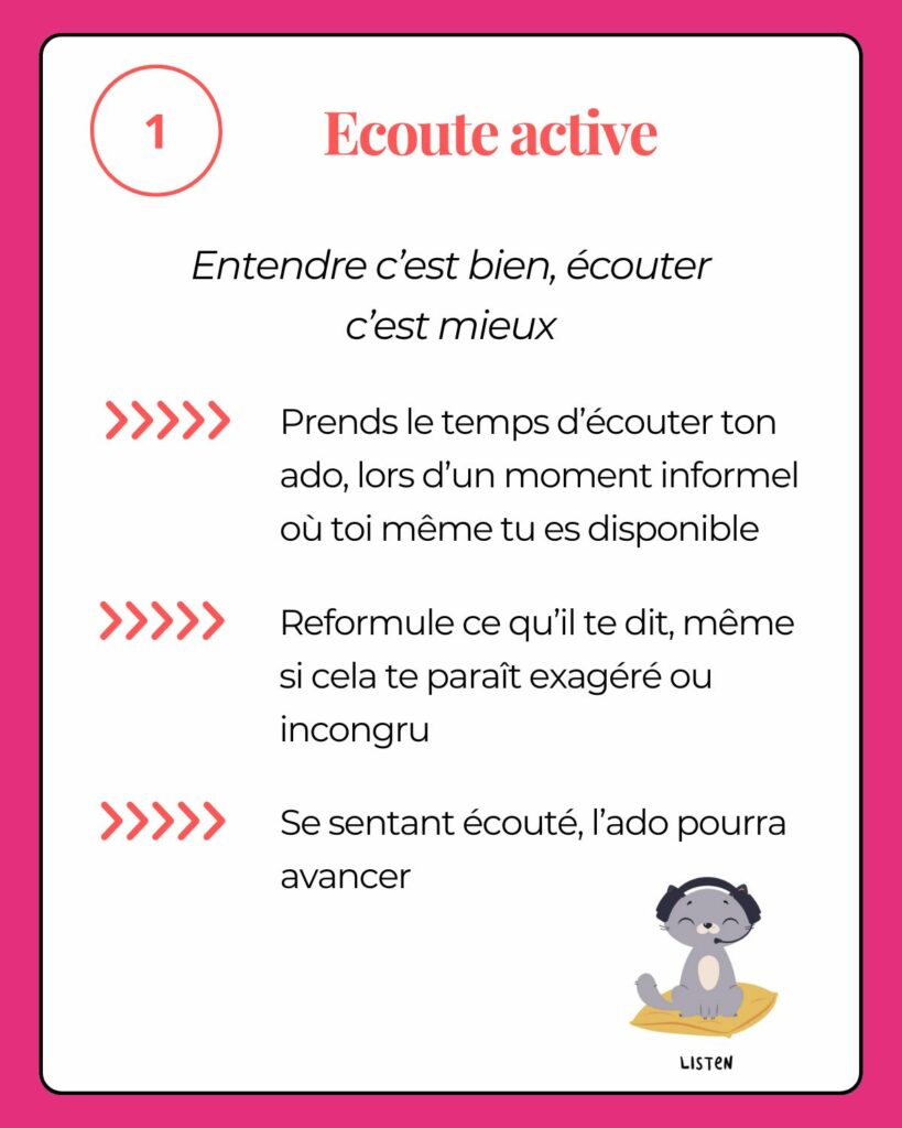 Parent discutant avec son adolescent pour l’aider à retrouver motivation et confiance